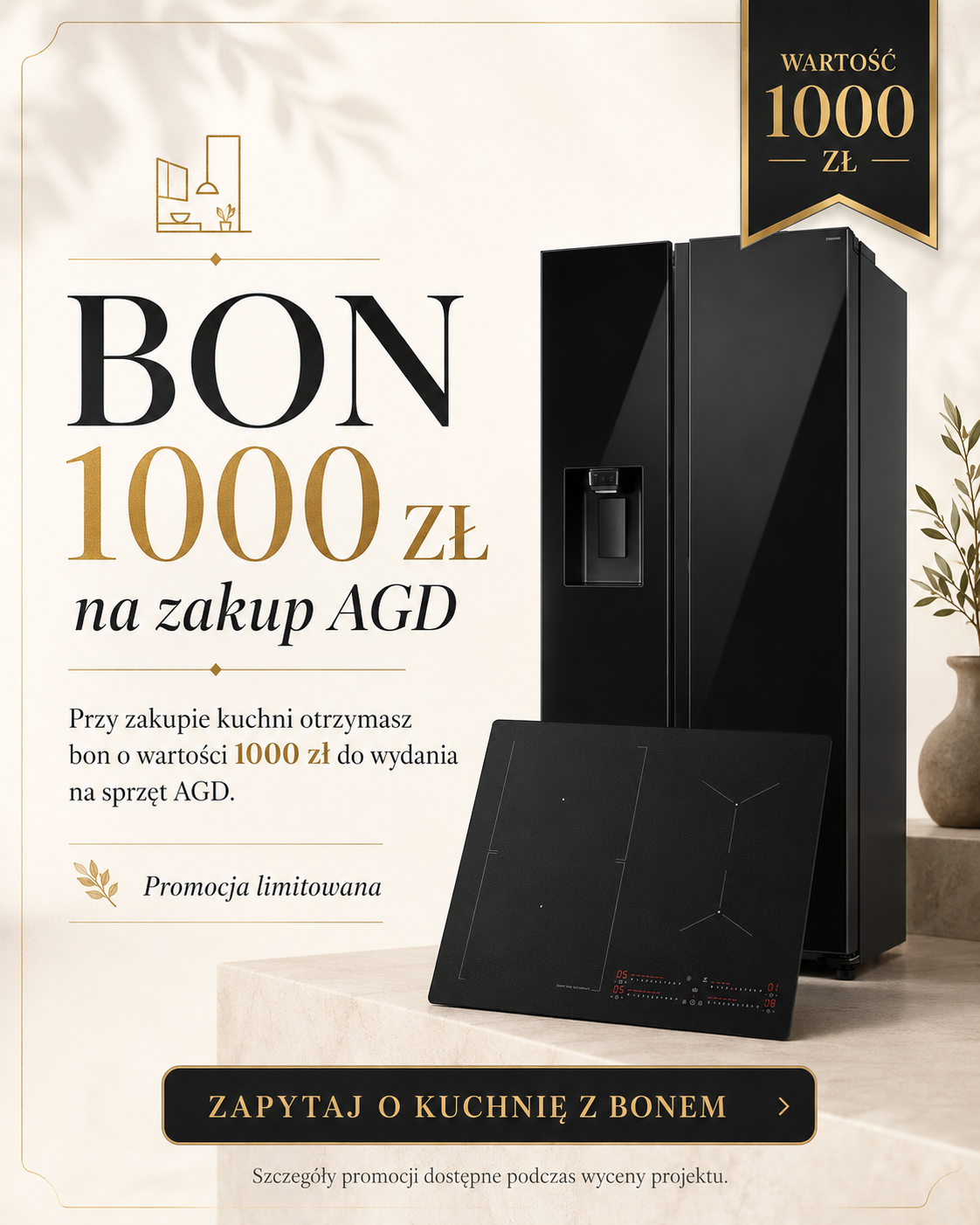 Bon 1000 zł na zakup AGD przy zakupie kuchni Lagom Studio